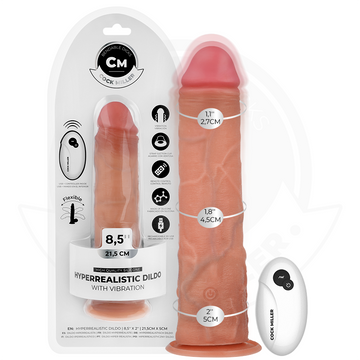 COCK MILLER - REALISTISCHE DILDO MET ZUIGNAP EN VIBRATIE MET AFSTANDSBEDIENING 21,5 CM