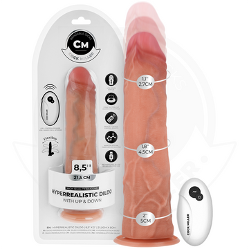 COCK MILLER - HYPERREALISTISCHE DILDO MET ZUIGNAP EN STOOTFUNCTIE, BEDIENBAAR MET AFSTANDSBEDIENING, 21,5 CM