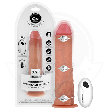 COCK MILLER - REALISTISCHE DILDO MET ZUIGNAP EN VIBRATIE MET AFSTANDSBEDIENING 19,5 CM