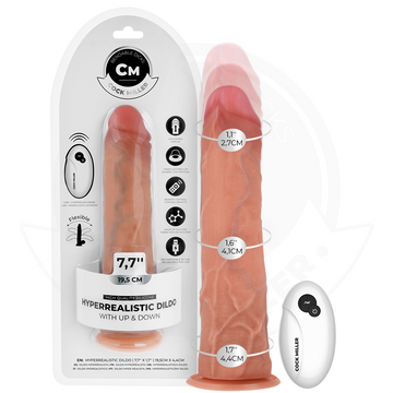 COCK MILLER - HYPERREALISTISCHE DILDO MET ZUIGNAP EN STOOTFUNCTIE, BEDIENBAAR MET AFSTANDSBEDIENING, 19,5 CM