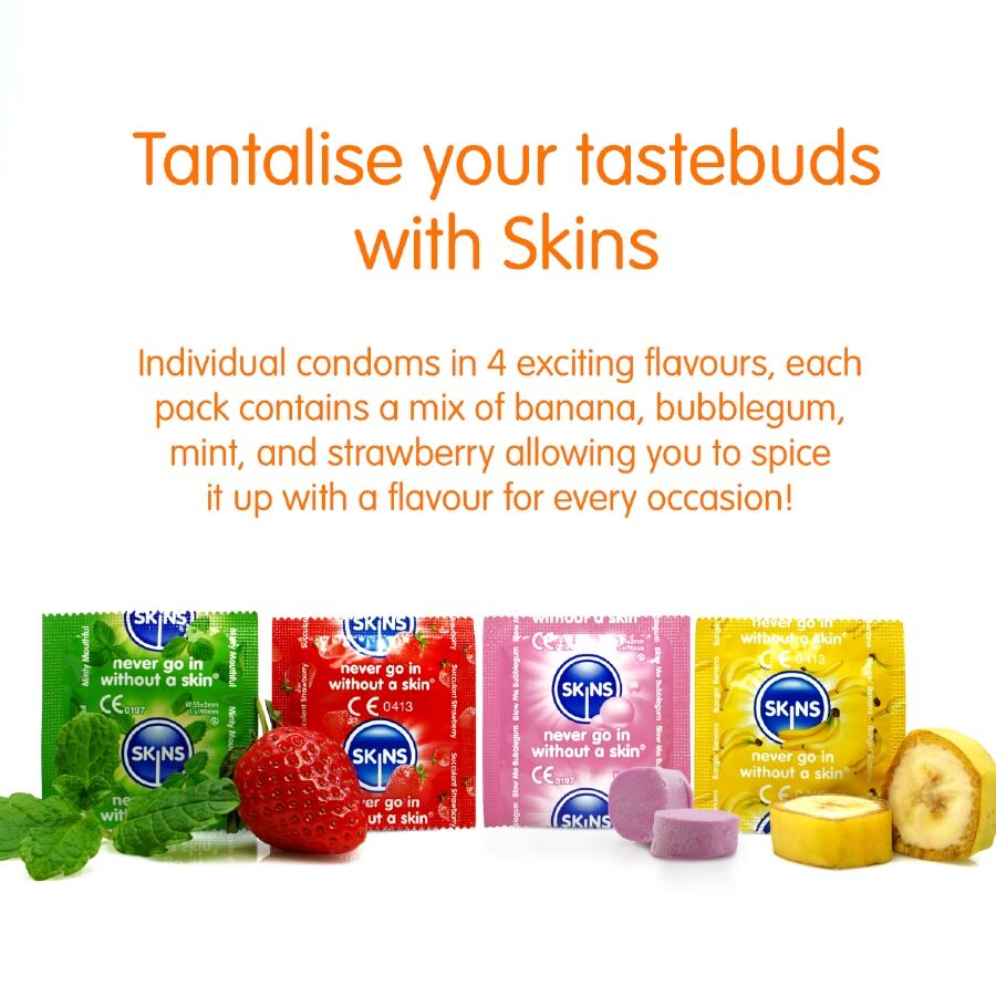 SKINS - PREMIUM CONDOMS MET MEERDERE SMAKEN, PAK VAN 16