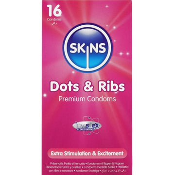 SKINS - DOTS & RIBS PREMIUM CONDOMS PACK 16