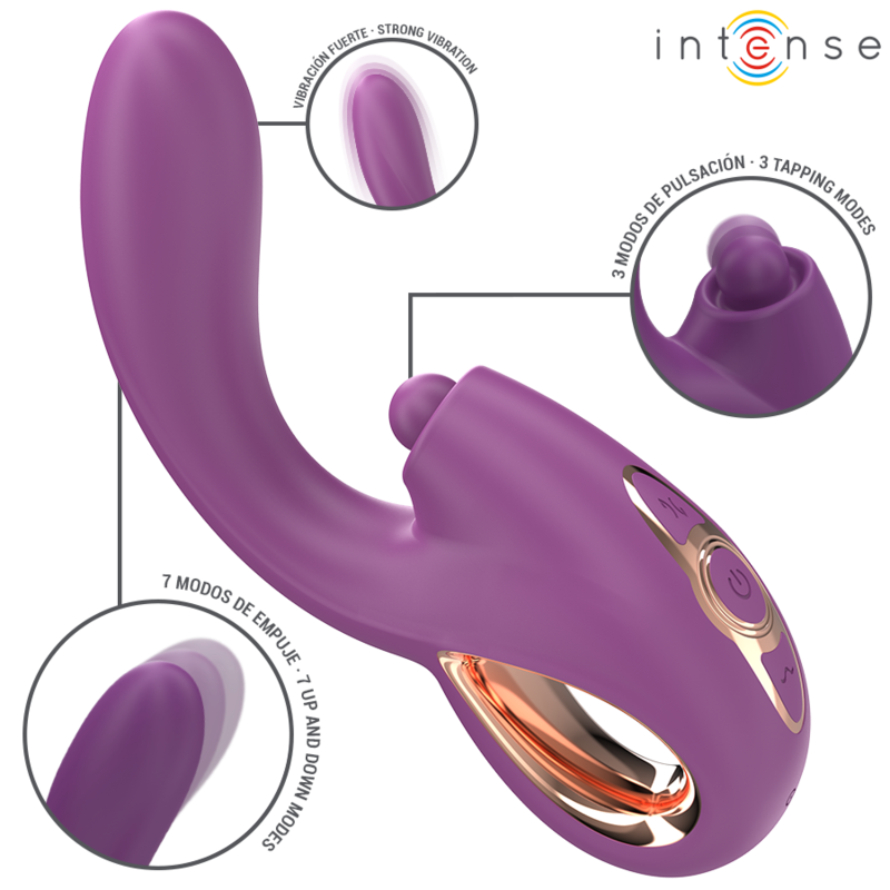 INTENSE - LALI MULTIFUNCTIONELE G-SPOT VIBRATOR MET TIKKEN, STOOT EN VIBRATIE, PAARS