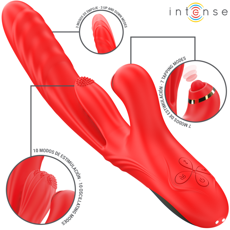 INTENSE - ROSALIA MULTIFUNCTIONELE VIBRATOR 3-IN-1 ROOD