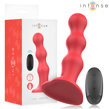 INTENSE - CODY VIBRATOR MET ZUIGNAP, RODE AFSTANDSBEDIENING
