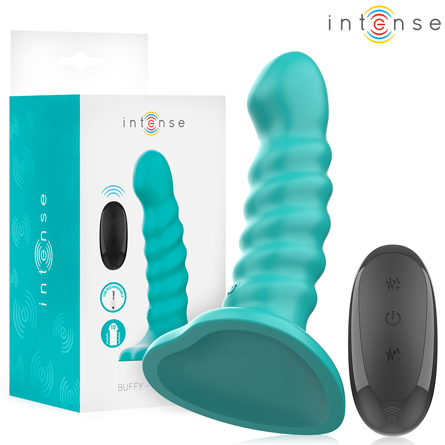 INTENSE - BUFFY VIBRATOR MAAT S SPIRAALVORMIG ONTWERP 10 VIBRATIES BLAUWE AFSTANDSBEDIENING