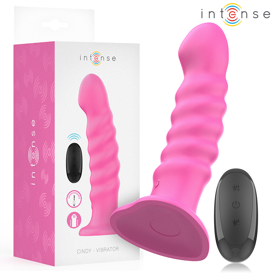 INTENSE - CINDY VIBRATOR MAAT L SPIRAALONTWERP 10 VIBRATIES ROZE AFSTANDSBEDIENING