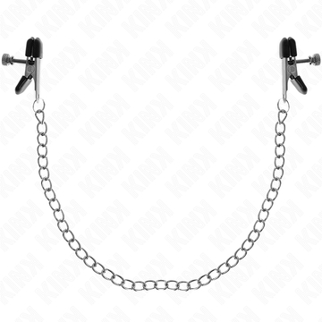 KINK - PINCES À TÉTONS CHAÎNE PLATE ARGENT 34 CM