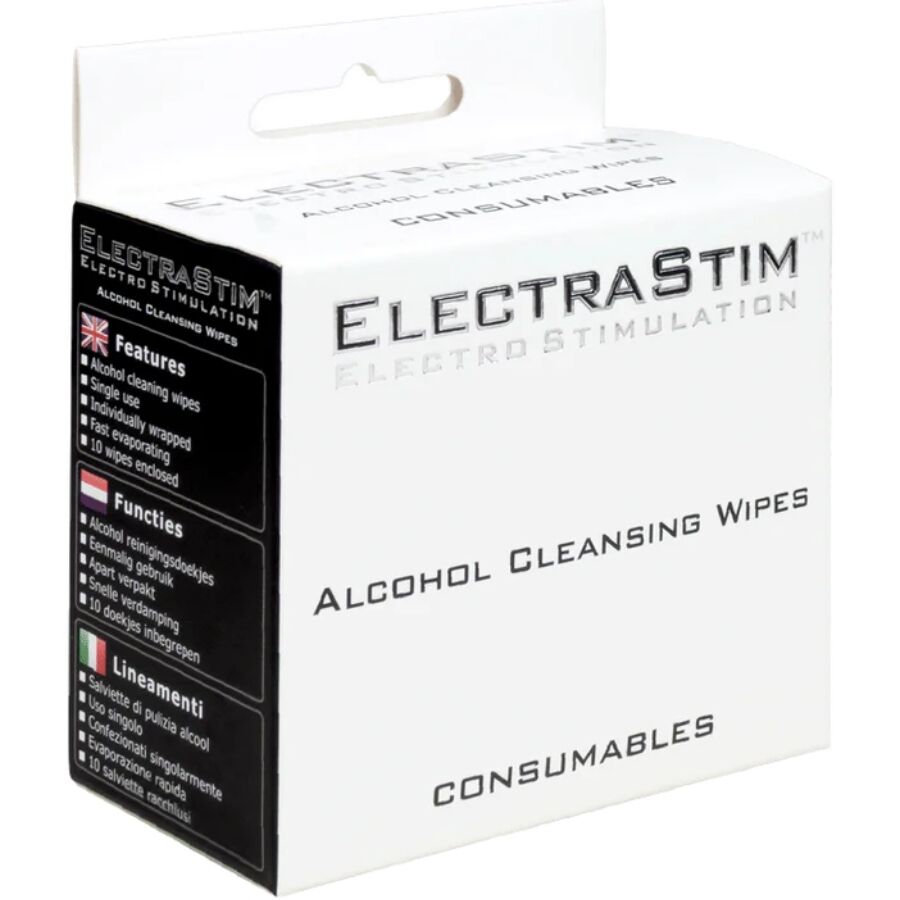LINGETTES NETTOYANTES À L'ALCOOL ELECTRASTIM - 10 UNITÉS