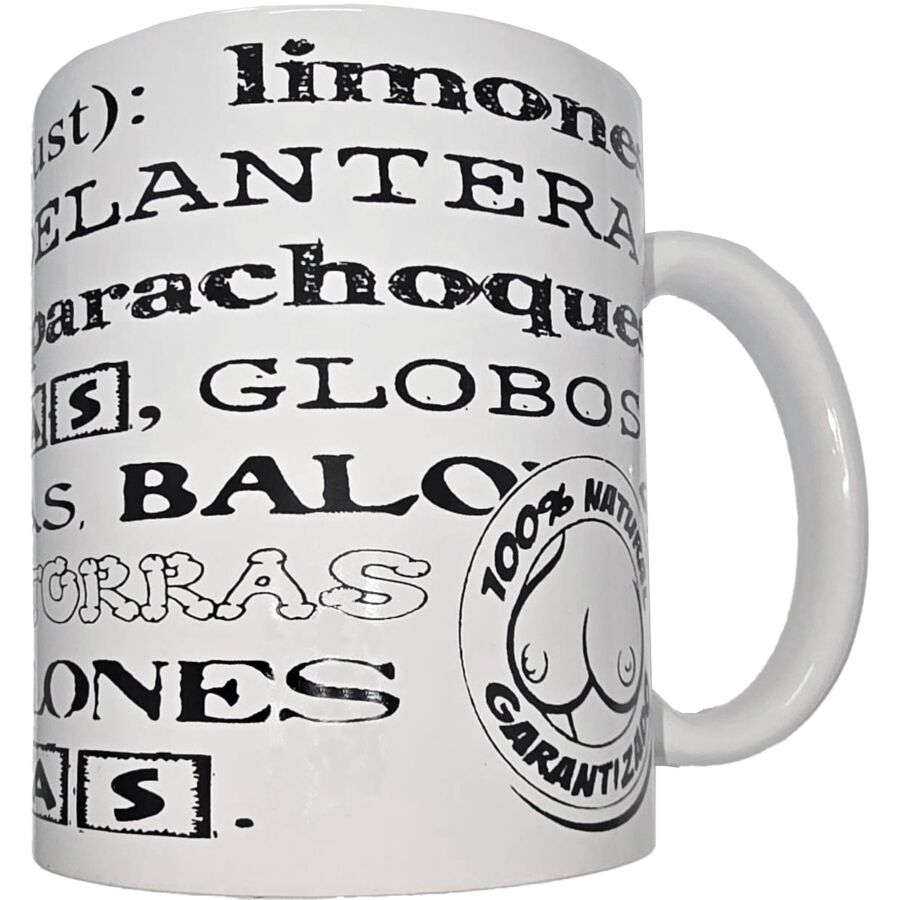 DIABLO PICANTE - MUG BLANC AVEC SYNONYMES DE SEINS 370 ML