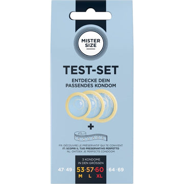 MISTER SIZE - TEST SET 3 DIFFERENT SIZED CONDOMS + MEASURING TAPE