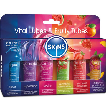 SKINS - KIT DE LUBRIFIANTS VITAL & FRUITY 6 x 12 ML