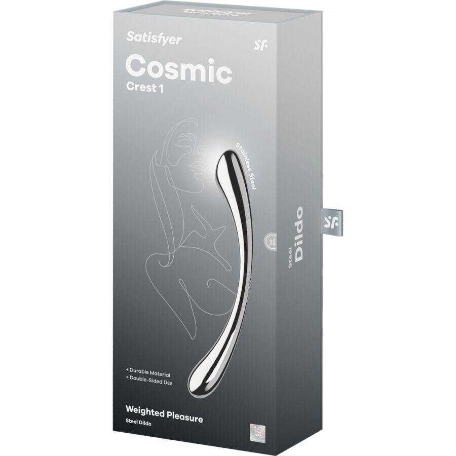 SATISFYER - COSMIC CREST 1 STAINLESS STEEL DOUBLE-ENDED DILDO