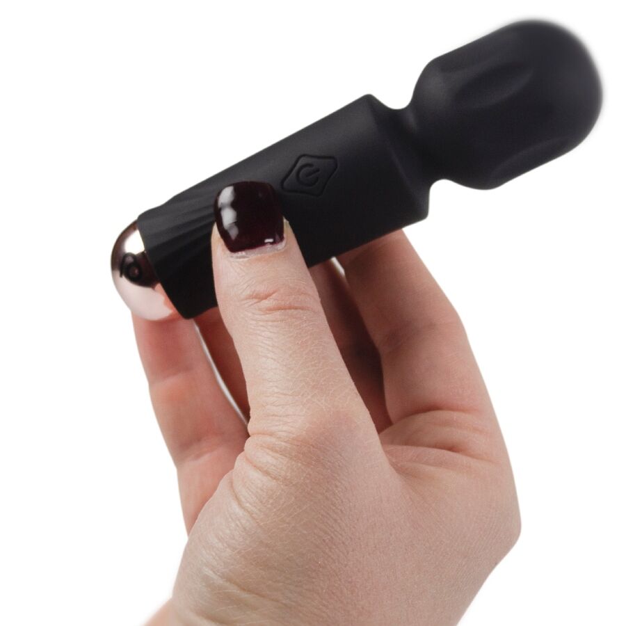 ROCKS-OFF - MINI RECHARGEABLE WAND 16 FUNCTIONS BLACK TULIP