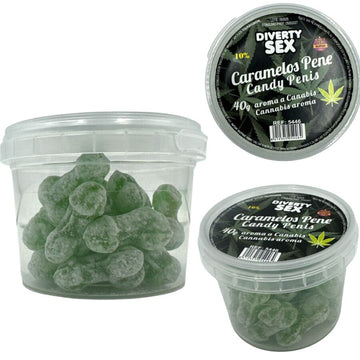 DIABLO GOLOSO - 20 BONBONS EN FORME DE PÉNIS AU GOÛT CANNABIS