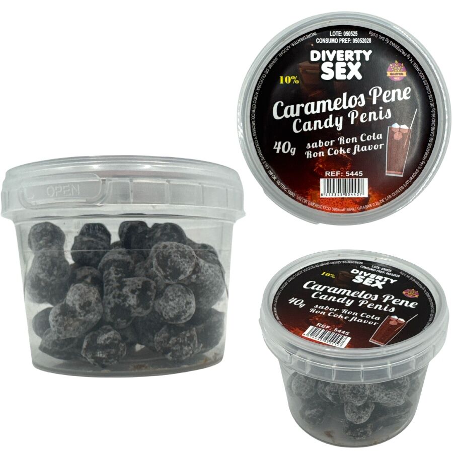 DIABLO PICANTE - 20 RON BONBONS PÉNIS SAVEUR COLA