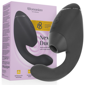 WOMANIZER - DUO NEXT DUBBELE CLITORIS- &amp; G-SPOTSTIMULATOR ZWART