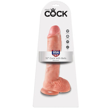 KING COCK - 10 DILDO'S VAN VISGROEN MET BALLEN 26,5 CM