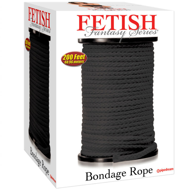 SÉRIE FETISH FANTASY - SÉRIE BONDAGE CORDE NOIRE 60,96 MÈTRES