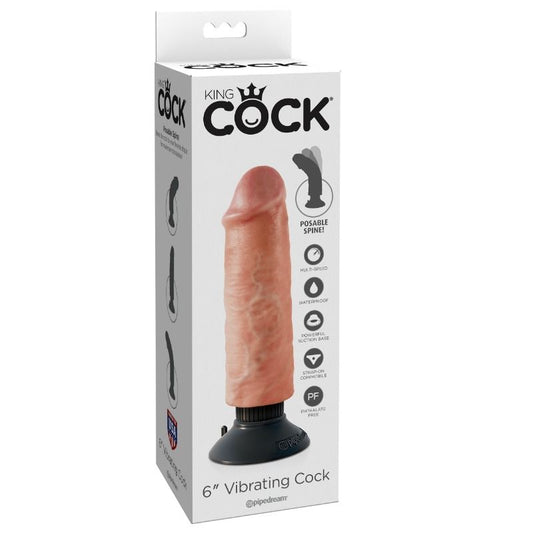 KING COCK - 15,24 CM VIBRERENDE PIK VAN VLEES