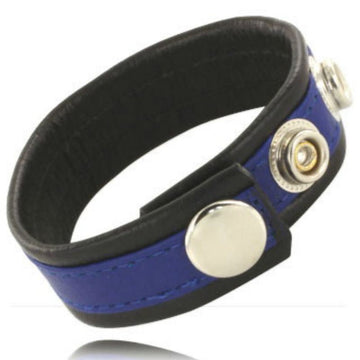CORPS EN CUIR - SANGLE EN CUIR RÉGLABLE POUR PÉNIS BLEU-NOIR