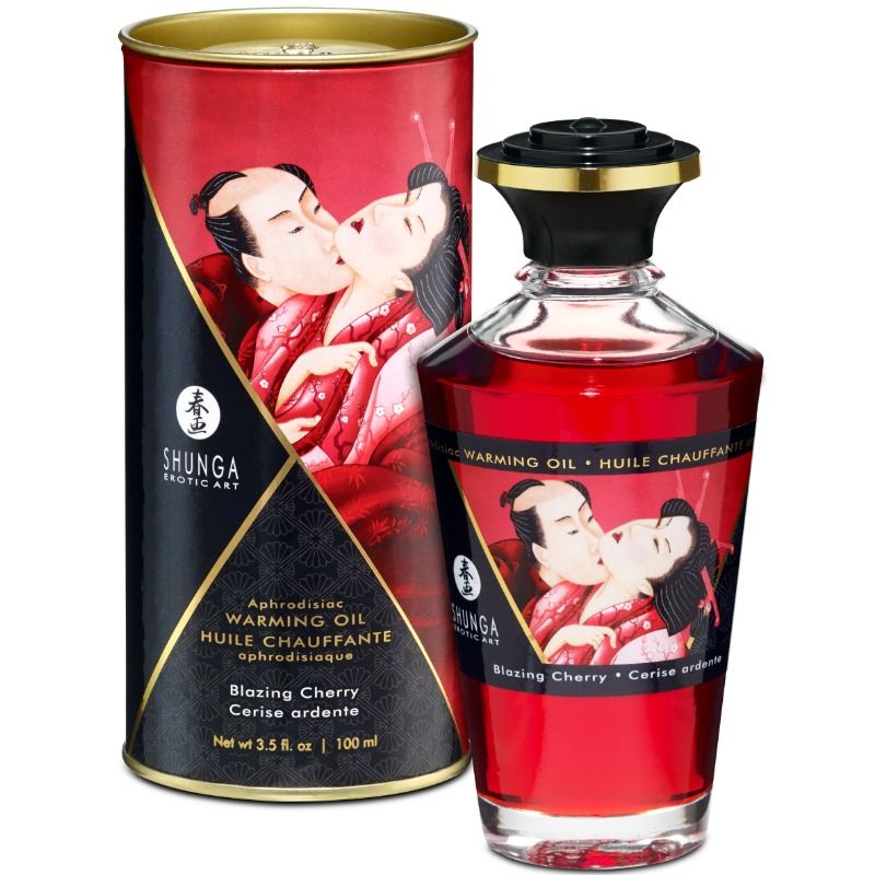 SHUNGA - HUILE DE MASSAGE EFFET CHAUFFANT GOÛT CERISE INTENSE 100 ML