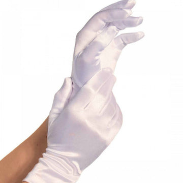 LEG AVENUE - WITTE SATIJNEN HANDSCHOENEN