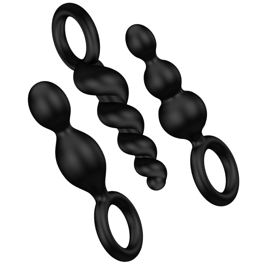 SATISFYER - SET DE 3 PLUGS ANALS NOIRS