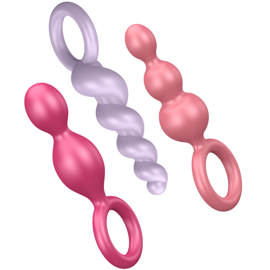 SATISFYER - SET DE 3 PLUGS ANUS TRICOLORES