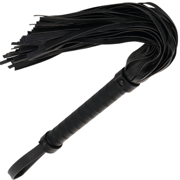 DARKNESS - FOUET NOIR EN CUIR DE 42 CM