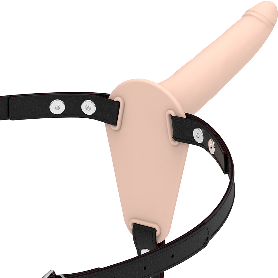 Fetisj-onderwerping harnas - Huidskleurige siliconen 15 cm