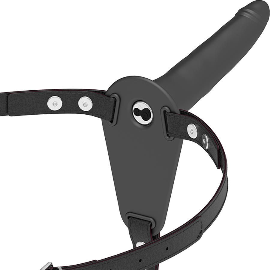 Fetisj-onderwerpingsharnas - Zwarte siliconen vibrator 15 cm