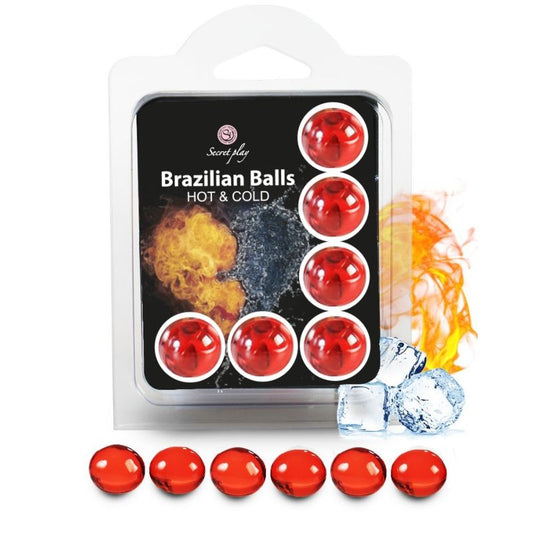SECRETPLAY - SET VAN 6 BRAZILIAANSE BALLEN MET WARM EN KOUD EFFECT