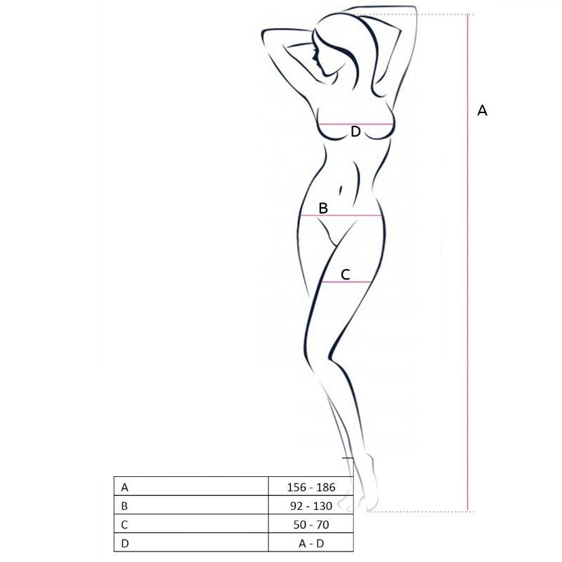 PASSION - WOMAN BS050 RODE BODYSTOCKING ONE SIZE