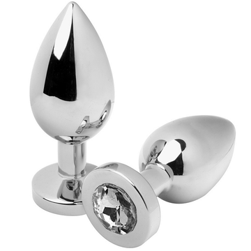 METAL HARD - ANALE PLUG DIAMANT TRANSPARANT MEDIUM 7,62 CM