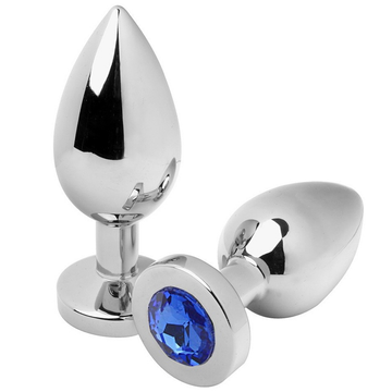 METAL HARD - ANALE PLUG DIAMANTBLAUW MEDIUM 7,62 CM