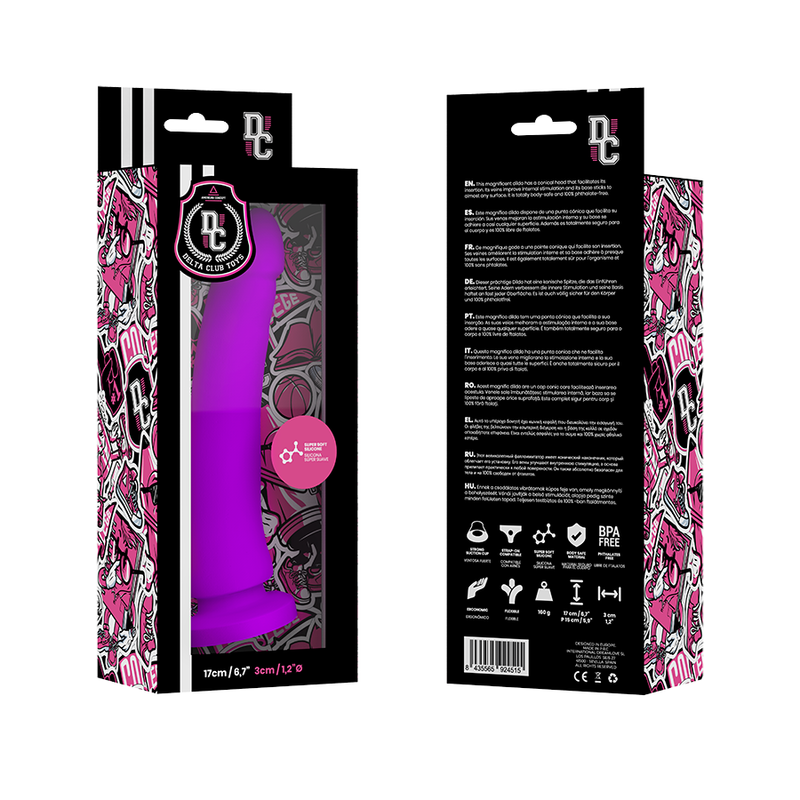 DELTA CLUB - SPEELGOED LILA DILDO MEDISCH SILICONE 17 CM -O- 3 CM