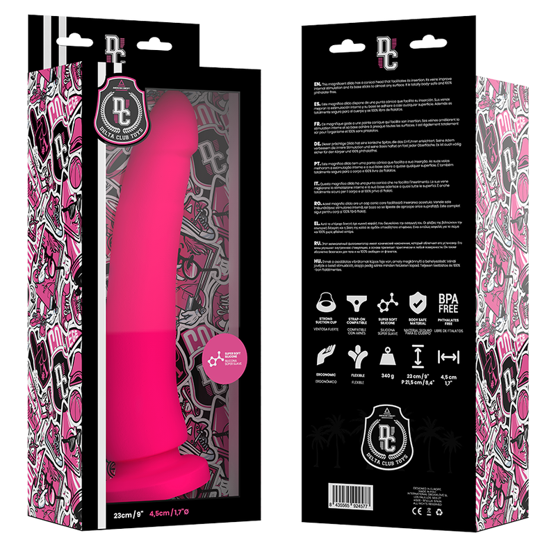 DELTA CLUB - SPEELGOED ROZE DILDO MEDISCH SILICONE 23 CM -O- 4,5 CM