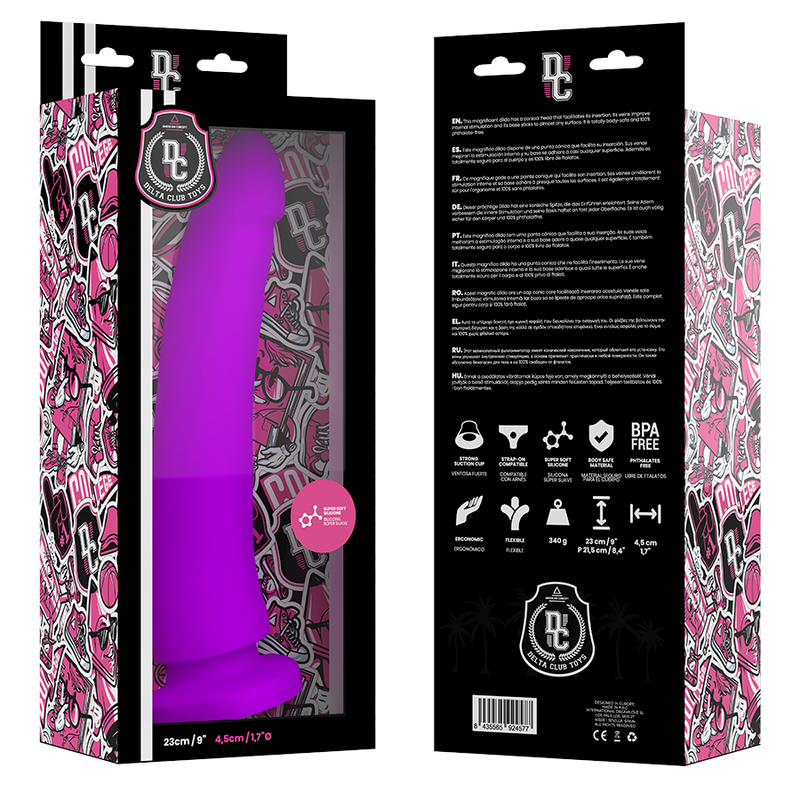 DELTA CLUB - SPEELGOED LILA DILDO MEDISCH SILICONE 23 CM -O- 4,5 CM