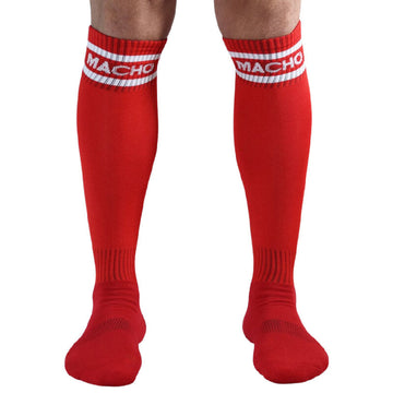 MACHO - CHAUSSETTES HAUTES TAILLE UNIQUE ROUGE